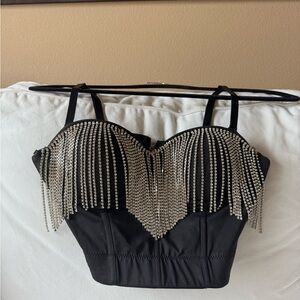 Black Embellished Women's Top